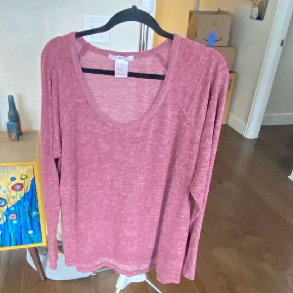 Women 1X K.Jordan Dusty Pink long Sleeve Casual Shirt.